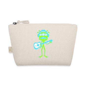 Cool Party Monster Alien Plays Guitar Music - Organic Pouch - nature - Front