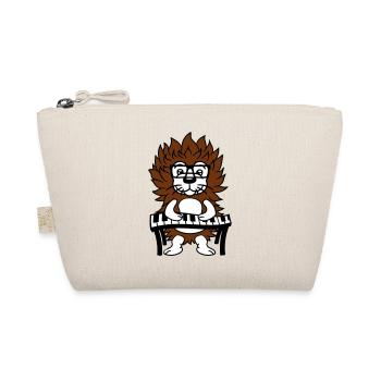 Cute Nerd Hedgehog Playing Keyboard Piano Glasses Animal - Organic Pouch - nature - Front