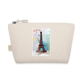 Paris Vintage Reiseposter mit Eiffelturm - Bio-Täschchen - Natur - Vorne