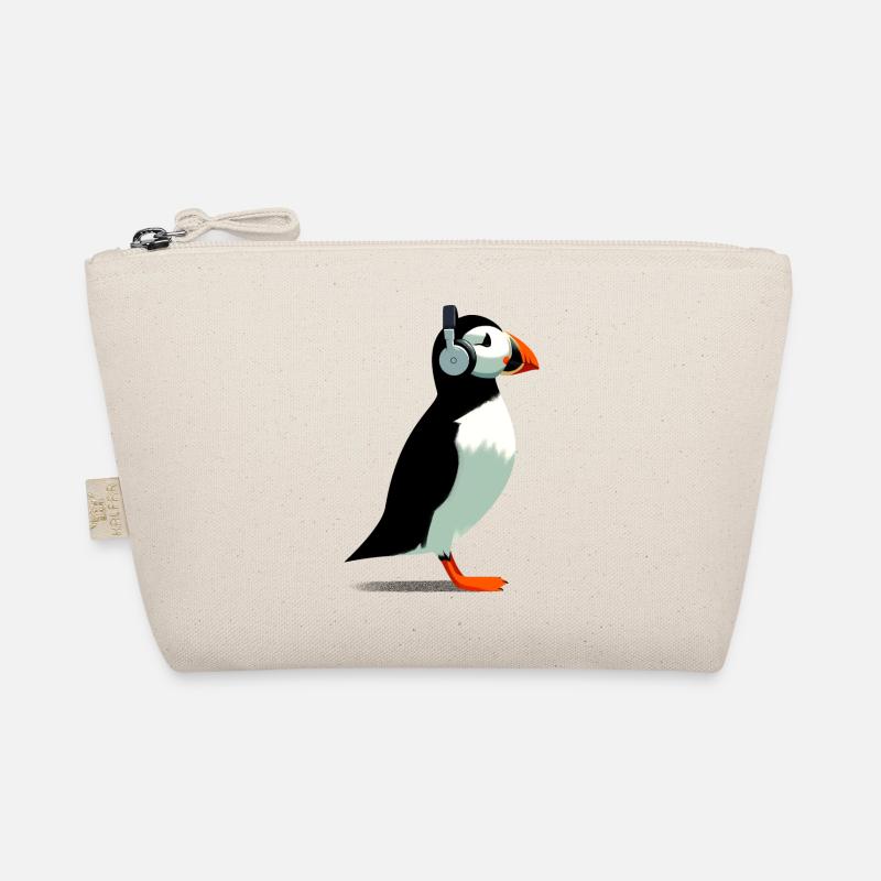 Puffins with headphones Organic Pouch