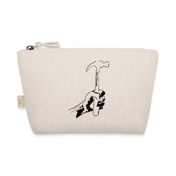 Carpenter Hammer Silhouette Minimalist Zimmerma - Organic Pouch - nature - Front