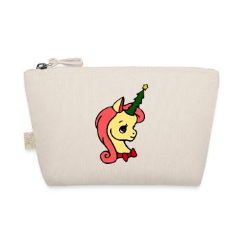cute unicorn with fir tree for Christmas - Organic Pouch - nature - Front