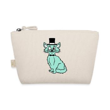 Sir Cat Gentleman Top Hat Monocle Rich Gentleman - Organic Pouch - nature - Front