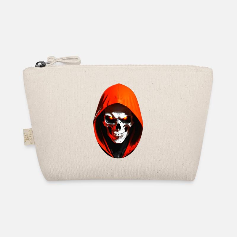 Totenkopf mit Kapuze - Bio-Täschchen - Natur