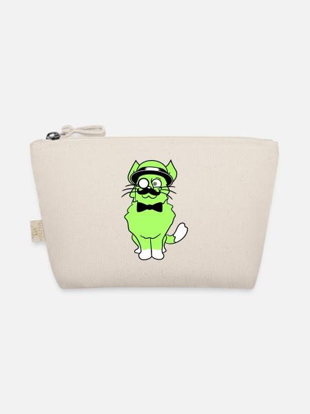 Sir Cat Gentleman Chapeau Costume Monocle Riche M. - Trousse biologique - nature - Devant