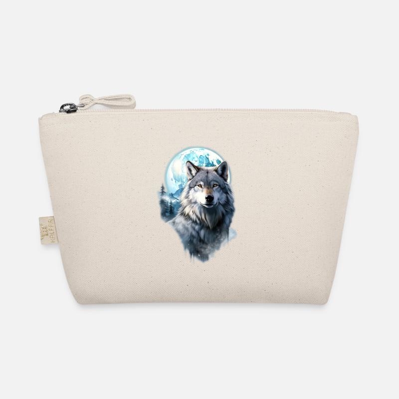 Wolf Mond Wald - Bio-Täschchen - Natur