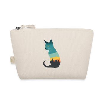 Silhouette of a cat with an urban flair - Organic Pouch - nature - Front