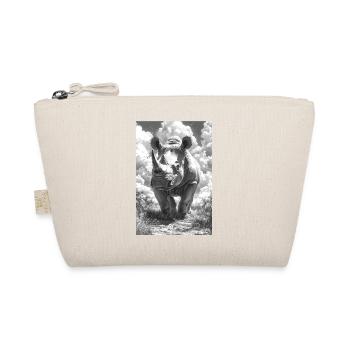 Black and white rhino in the cloudy sky - Organic Pouch - nature - Front