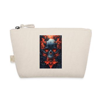 Blood Red Blossoms Skull Art - Organic Pouch - nature - Front
