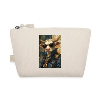 Cow street style with sunglasses - Organic Pouch - nature - Front