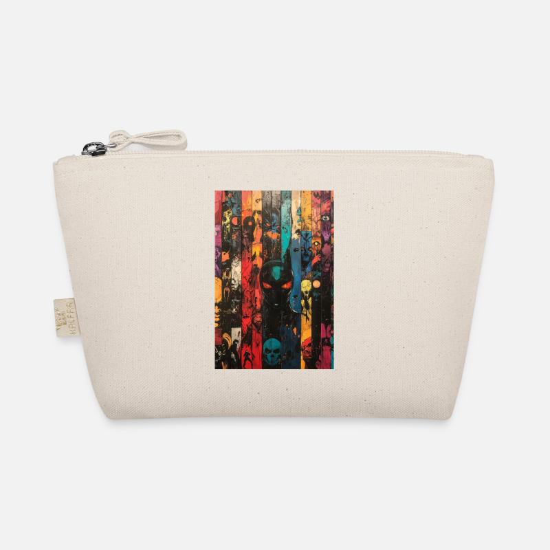 Colored Skull Panel Art Organic Pouch