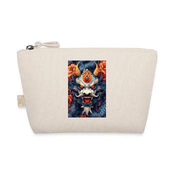 Blue Dragon Head with Fire Flowers - Organic Pouch - nature - Front
