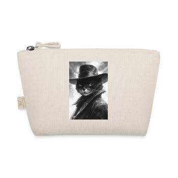 Black and white cat in cowboy look - Organic Pouch - nature - Front