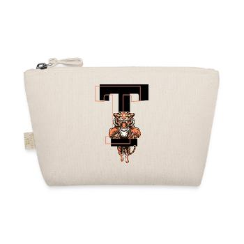 Tiger Buchstabe T - Geschenkidee - Bio-Täschchen - Natur - Vorne