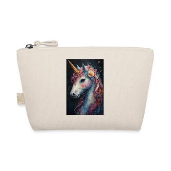 Colourful unicorn in a wreath of flowers - Organic Pouch - nature - Front