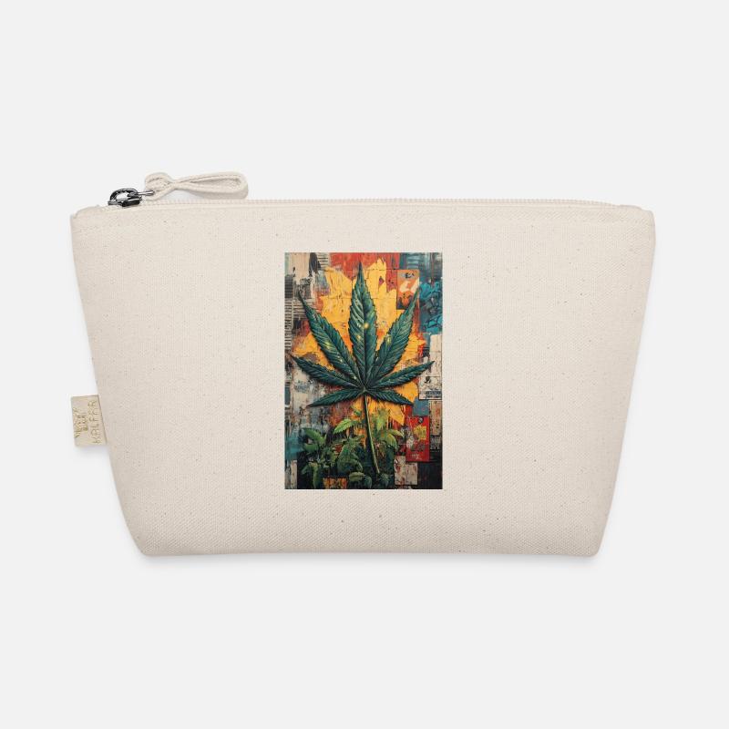 Graffiti Hemp Leaf Wall Art Organic Pouch