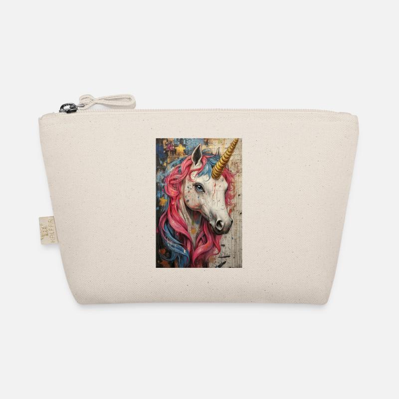 Einhorn Graffiti Neonfarben Bio-Täschchen
