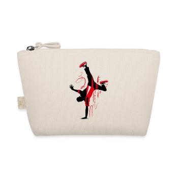 Breakdancer Silhouette in Red Black, Abstract - Organic Pouch - nature - Front