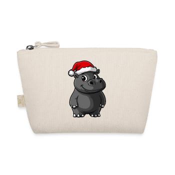 Hippopotamus Christmas - Organic Pouch - nature - Front