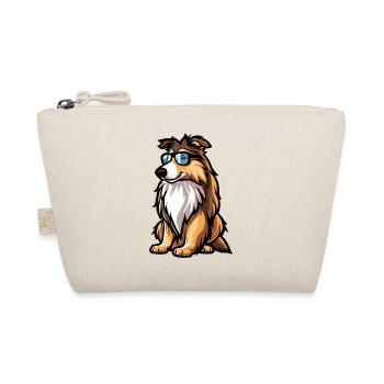 Border Collie Dogs Comic Cool - Organic Pouch - nature - Front