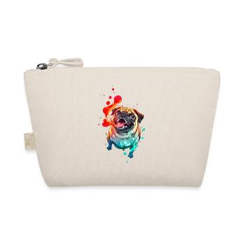 Crazy Anime Pug - Organic Pouch - nature - Front