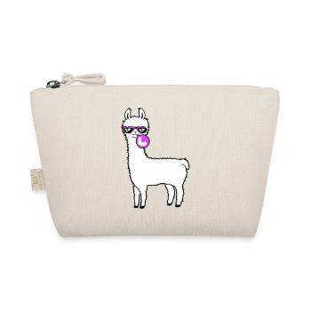 Llama chewing gum bubble bubble blowing alpaca - Organic Pouch - nature - Front