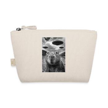 Funny Capybara Selfie UFOs Alien - Organic Pouch - nature - Front
