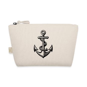Anchor Symbol Silhouette Harbour - Organic Pouch - nature - Front