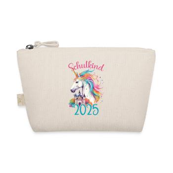 Schulkind 2025 Einhorn Einschulung Schule Schüler - Bio-Täschchen - Natur - Vorne