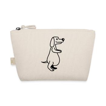 Dog Big Belly Overweight Funny Cartoon Comic - Organic Pouch - nature - Front