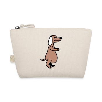 Dog Big Belly Overweight Funny Cartoon Comic - Organic Pouch - nature - Front