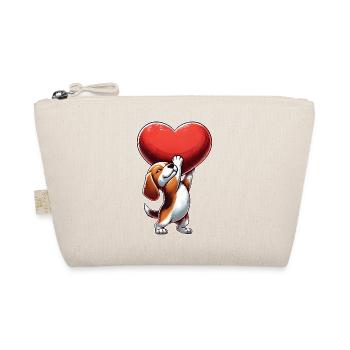 Beagle Herz Verliebt Valentinstag - Bio-Täschchen - Natur - Vorne