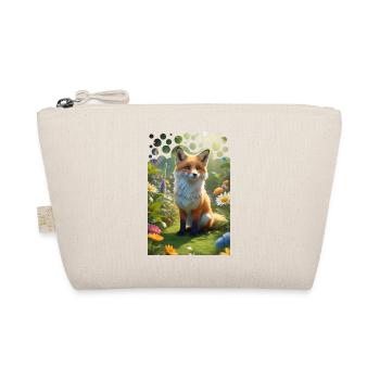 Vilain renard mignon sur une prairie avec des fleurs - Trousse biologique - nature - Devant