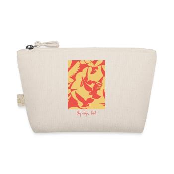 Fly High Bird – Abstract Bird Graphic in Motion - Organic Pouch - nature - Front