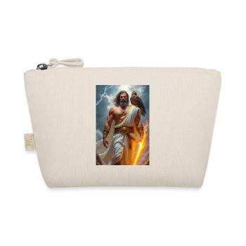 Zeus, bearded god holding lightning bolt, storm - Organic Pouch - nature - Front