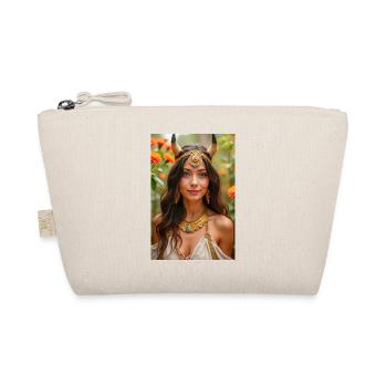 Hathor, golden headdress with sun disk - Organic Pouch - nature - Front