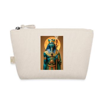 Ptah, blue-skinned god, holding a scepter, glowing - Organic Pouch - nature - Front