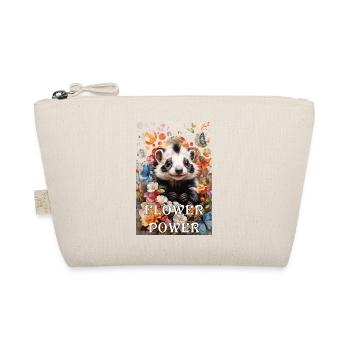 Hippie Flower Power moufette mignonne dans une mer de fleurs - Trousse biologique - nature - Devant