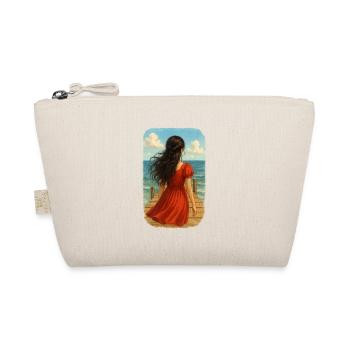 Black-haired girl by the sea - Organic Pouch - nature - Front