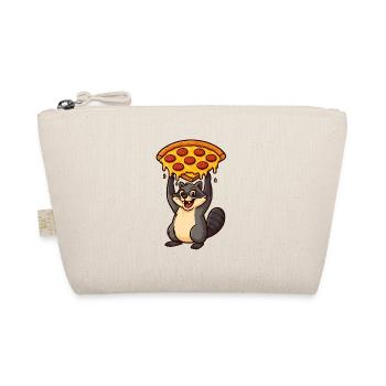 Waschbär trägt Pizza - Bio-Täschchen - Natur - Vorne
