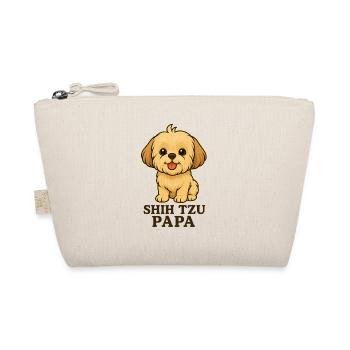Shih Tzu Hund Leon mit Spruch: "Shih Tzu Papa" - Bio-Täschchen - Natur - Vorne