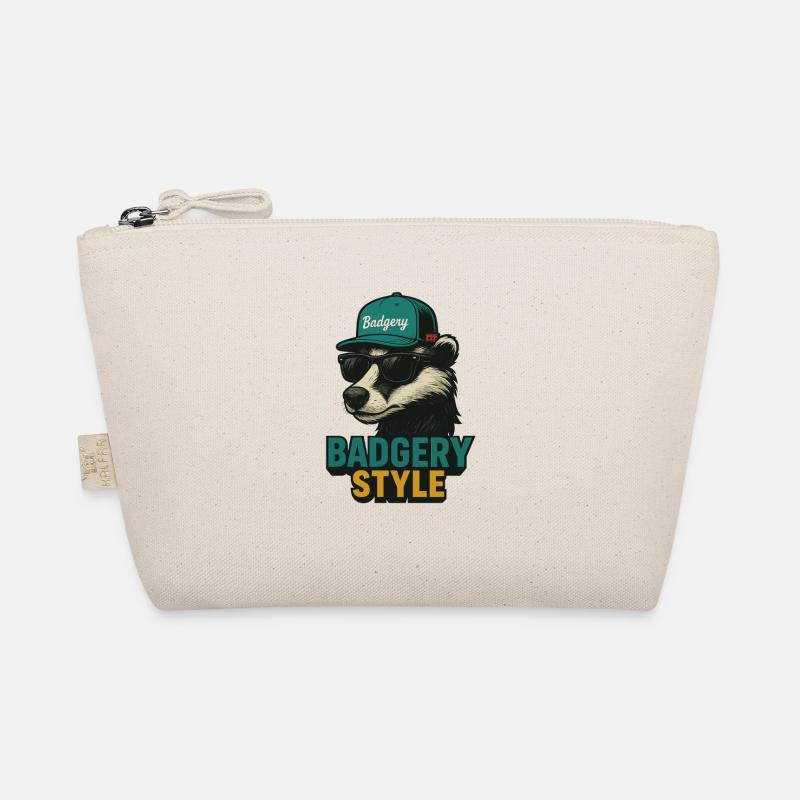 Style Badgery : Ours avec casquette et lunettes de soleil Trousse biologique