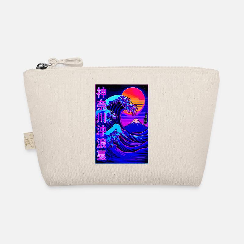Big Wave Kanagawa Neon Style - Vaporwave Organic Pouch