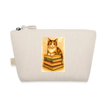 Cat and books - Organic Pouch - nature - Front