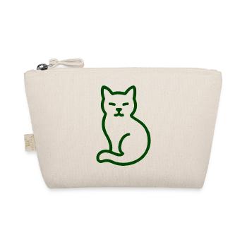 Line Art Katze – Minimalistisches Katzenmotiv - Bio-Täschchen - Natur - Vorne