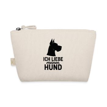 Ich liebe meinen Hund Dogge - Bio-Täschchen - Natur - Vorne