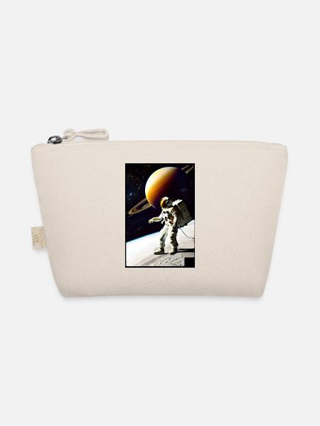astronaut schwebend orange - Bio-Täschchen - Natur