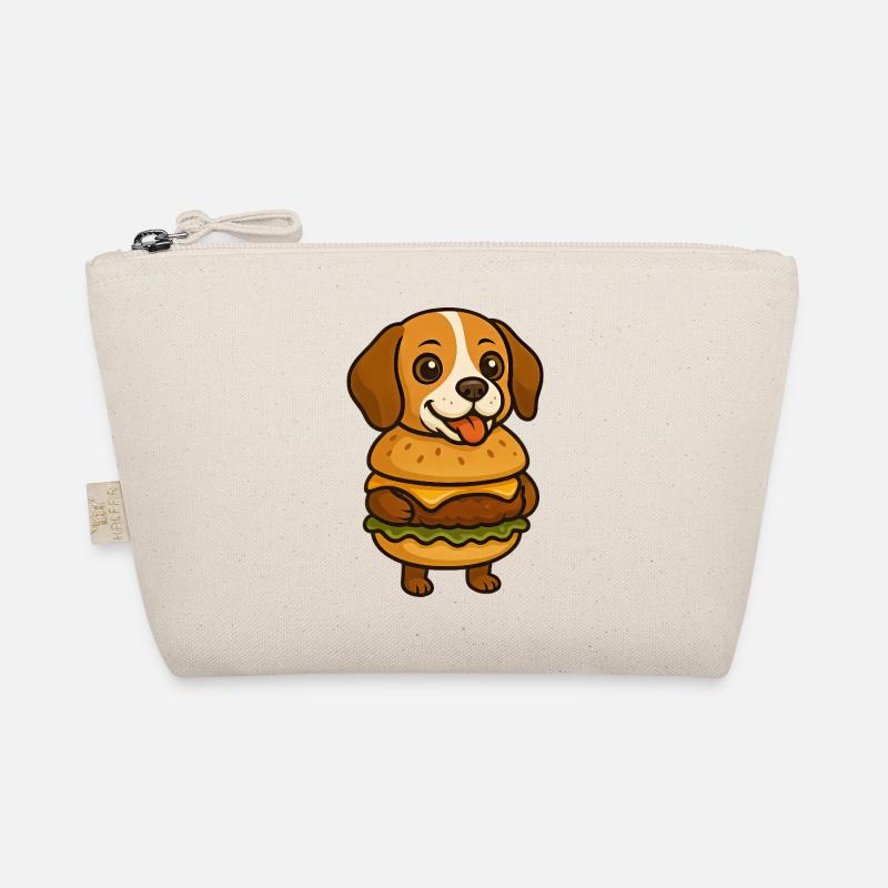 Funny Beagle with Burger Funny Mythical Animal Organic Pouch