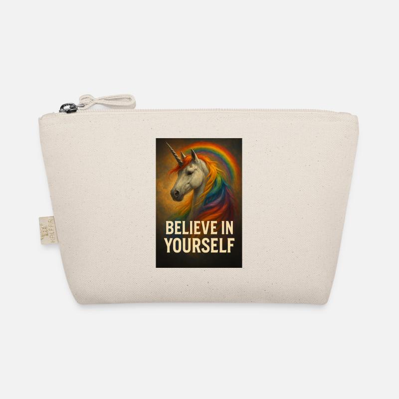 Glaub an dich selbst Einhorn Regenbogen Bio-Täschchen