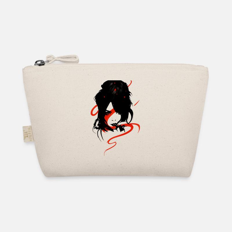 Omikly Pop Art Damen Logo glamouröse schwarze Silhouette - Bio-Täschchen - Natur
